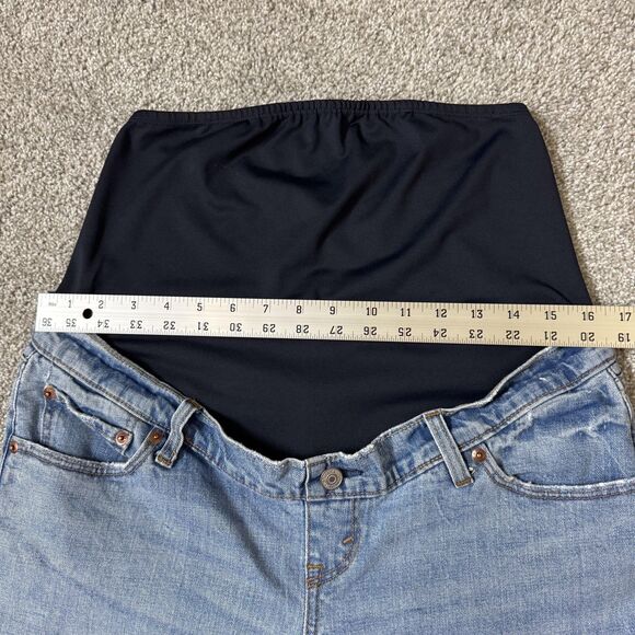 Abercrombie & Fitch Maternity Jeans Womens 29 Blue The Ankle Straight Distressed - Picture 11 of 12